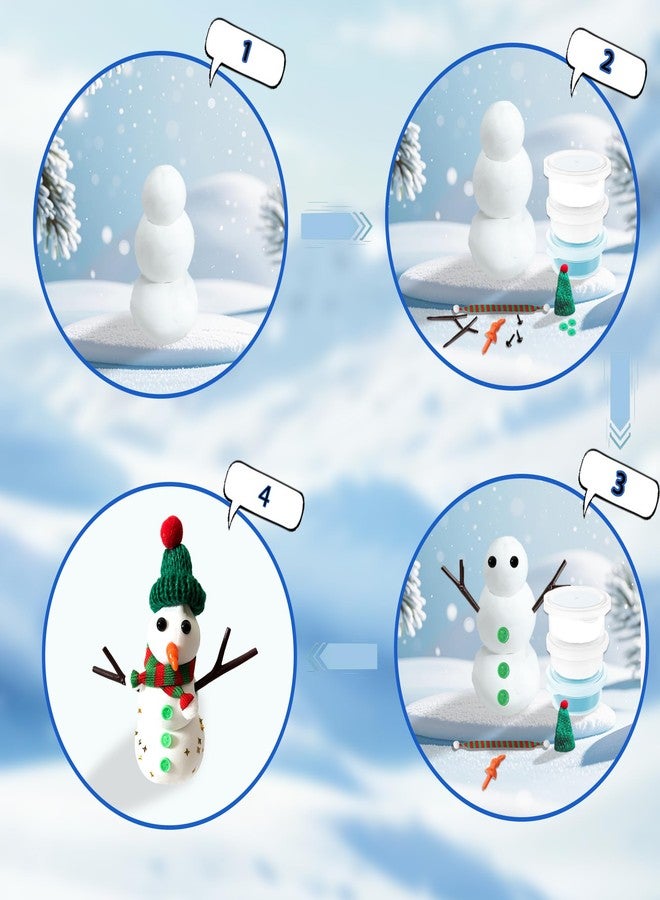 ام ال او ال ام مجموعة بناء رجل الثلج من MLOLM (٦ قطع) - مجموعة صنع رجل الثلج من الصلصال، مع صلصال يجف في الهواء، مثالية لحشو جوارب عيد الميلاد وصنع الحرف اليدوية للعطلات، هدية شتوية إبداعية لعيد الميلاد - Image 2